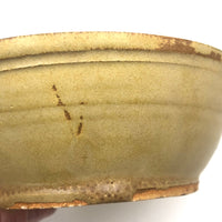 Chunky Hand-thrown Stoneware Bowl in Best Soft Yellow Glaze, Signed RSR