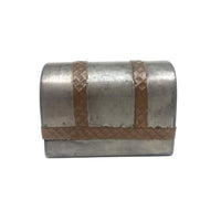 Metalsmith Made Miniature Trunk Box, Marked MS