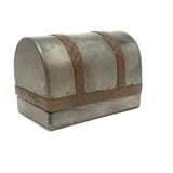 Metalsmith Made Miniature Trunk Box, Marked MS