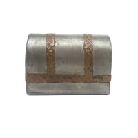 Metalsmith Made Miniature Trunk Box, Marked MS