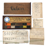 C. 1870s Watercolor Paint Box with Papers, as Found in PA