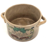 Love Not Sleep, 19 C. Sunderland Tranferware Crock with Hand-painting, Unusual Form