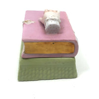 Book Shaped Porcelain Inkwell with Resting (But Poised to Write) Hand