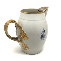 Late 18th C. Exquisitely Hand-painted Chinese Export Cider Jug with Painted Tin Spout Repair