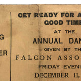 1931 Falcon Associates Annual Dance Invite, Featuring Boots and His Nighthawks