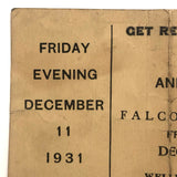 1931 Falcon Associates Annual Dance Invite, Featuring Boots and His Nighthawks