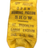 1941 Third Place Brooklyn Concourse Association Homing Pigeon Race Ribbon