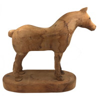 Muscular Large Carved Folk Art Horse on Base