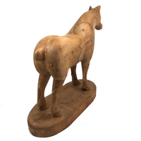 Muscular Large Carved Folk Art Horse on Base