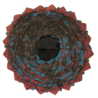 Fancy Antique Hand-stitched Wreath-Like Mat with Velvet Center