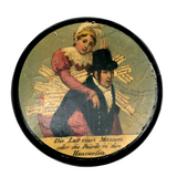 Nagging Wife, Burdened Husband, Early German Lacquered Papier Mache Snuff Box