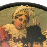 Nagging Wife, Burdened Husband, Early German Lacquered Papier Mache Snuff Box