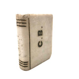 CB's Antique Folk Art Carved Marble Book, Dinged But Lovely