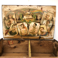 Unusual Antique Two Tiered Tramp Art Box with Pedestal Base and Handsome Champions!