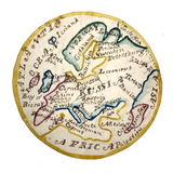 Latitia Heston's Thrice Handed Down Miniature Ink and Watercolor Map of Europe with Handwritten Provenence Envelope