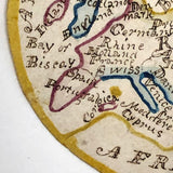 Latitia Heston's Thrice Handed Down Miniature Ink and Watercolor Map of Europe with Handwritten Provenence Envelope