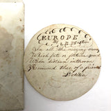 Latitia Heston's Thrice Handed Down Miniature Ink and Watercolor Map of Europe with Handwritten Provenence Envelope