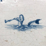 Mermaid, Early Delft Blue and White Tile, 17th-18th Century