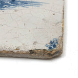 Mermaid, Early Delft Blue and White Tile, 17th-18th Century