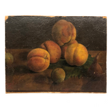 19th C. Oil on Board Peaches Still Life