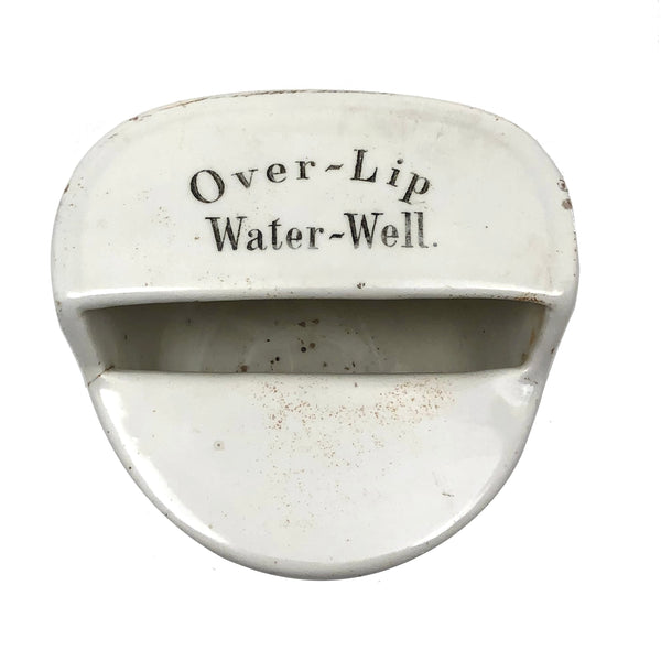 Evocative Antique Ironstone "Over-Lip Water-Well" (for Stamp Wetting, etc.)