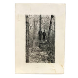 Two Men Balanced on Branch, Old Snapshot Photo