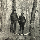 Two Men Balanced on Branch, Old Snapshot Photo