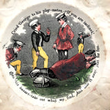 Let Us Open His Basket (and Take and Hide What We Find) ...Metaphoric for the Moment .c. 1840s Staffordshire Child's Plate