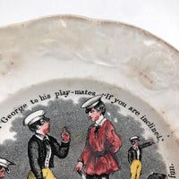 Let Us Open His Basket (and Take and Hide What We Find) ...Metaphoric for the Moment .c. 1840s Staffordshire Child's Plate