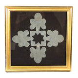 Antique Pennsylvania Quilting Template, Professionally Framed, with Nice Hand-stitched Mend