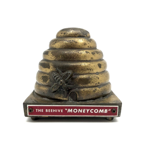 The Beehive Moneycomb, Punny (and Metaphorical Feeling) c. 1940s Still Bank