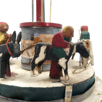 Very Tender 1952 Signed Folk Art Hand-cranked Carousel