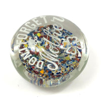 Don't Forget Mother! Antique Frit Glass Motto Paperweight