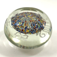 Don't Forget Mother! Antique Frit Glass Motto Paperweight