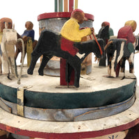 Very Tender 1952 Signed Folk Art Hand-cranked Carousel