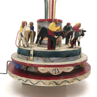 Very Tender 1952 Signed Folk Art Hand-cranked Carousel