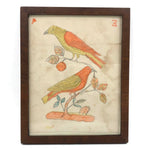 Two Birds, Pennsylvania German Schoolgirl Fraktur Watercolor