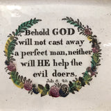 No Help for Evil Doers! Mid 19th C. Sunderland Lustreware Plaque