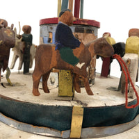 Very Tender 1952 Signed Folk Art Hand-cranked Carousel