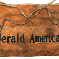 SOLD Beautifully Worn, Best Orange c. 1940s Herald American Newspaper Seller's Apron