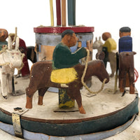 Very Tender 1952 Signed Folk Art Hand-cranked Carousel