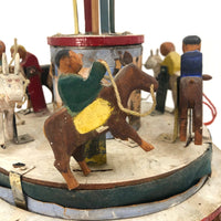 Very Tender 1952 Signed Folk Art Hand-cranked Carousel