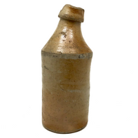 Drunken! Civil War Era Crooked Neck Knickerbocker NYC Stoneware Beer Bottle