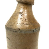 Drunken! Civil War Era Crooked Neck Knickerbocker NYC Stoneware Beer Bottle