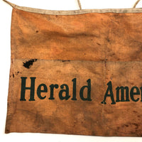 SOLD Beautifully Worn, Best Orange c. 1940s Herald American Newspaper Seller's Apron