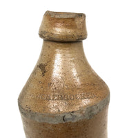 Drunken! Civil War Era Crooked Neck Knickerbocker NYC Stoneware Beer Bottle