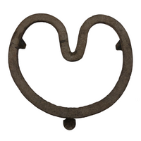 Hugely Tender c. 1820s Hand-forged Wrought Iron Heart Trivet