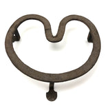 Hugely Tender c. 1820s Hand-forged Wrought Iron Heart Trivet