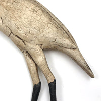 Old Carved, Polychromed Wading Bird with Great Form and Surface (As Found)