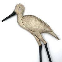 Old Carved, Polychromed Wading Bird with Great Form and Surface (As Found)